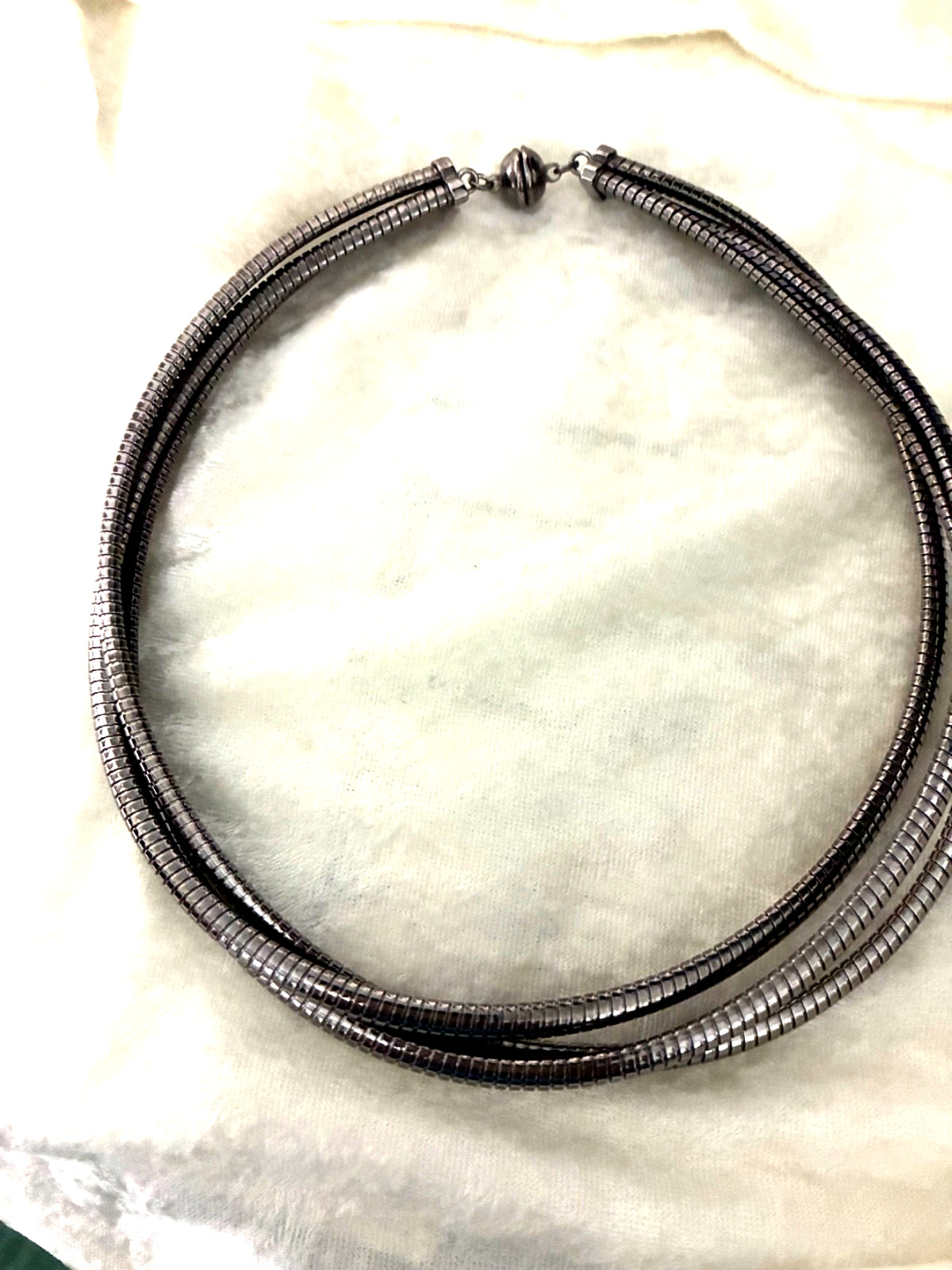 DAVID MARKSTEIN BRONZE 3-STRAND MAGNETIC TUBOGAS NECKLACE, 18″ (M4957-52)