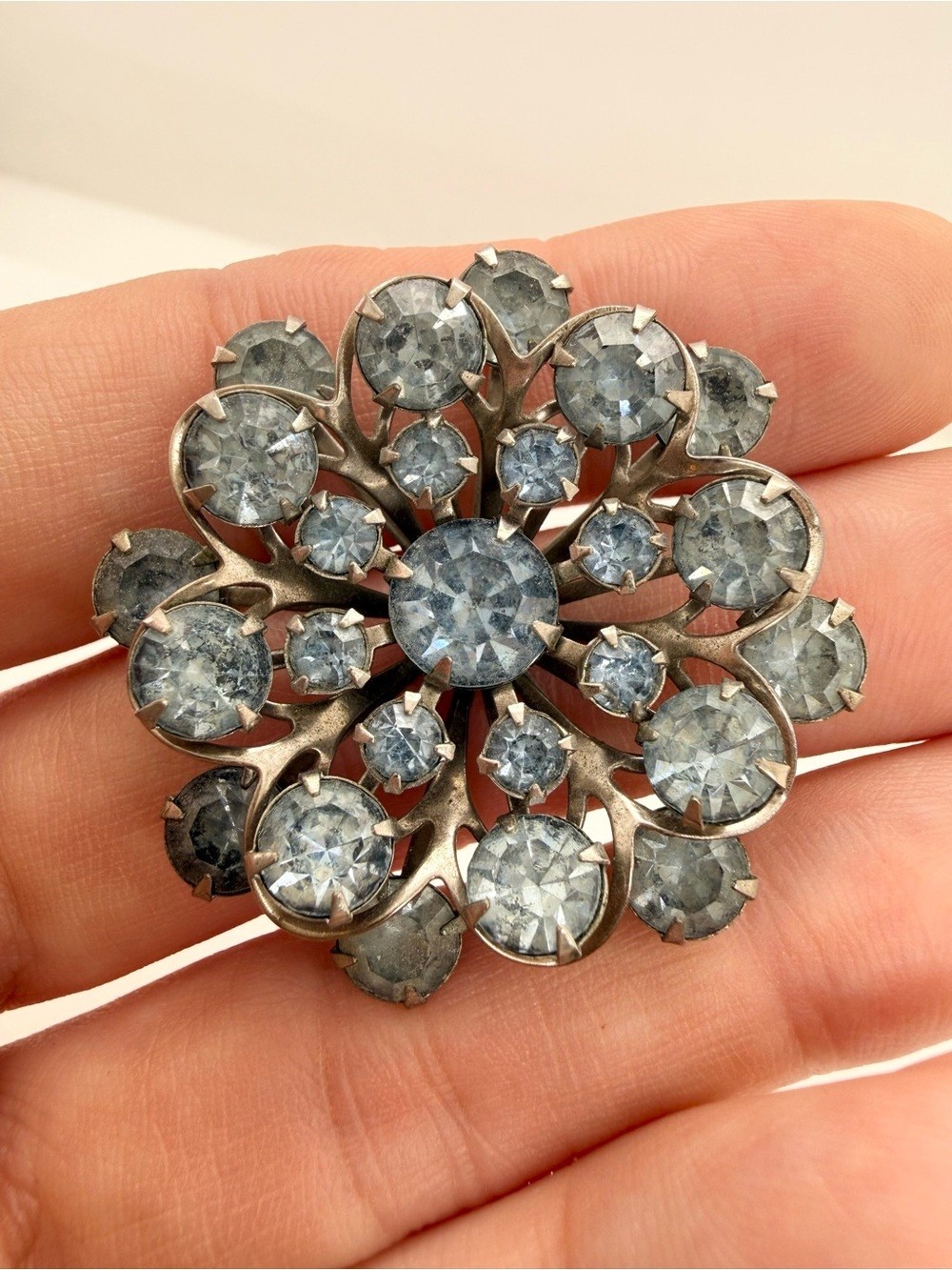 Vintage estate brooch lot AB Aurora Borealis Rhinestones scrap repair hobby lot