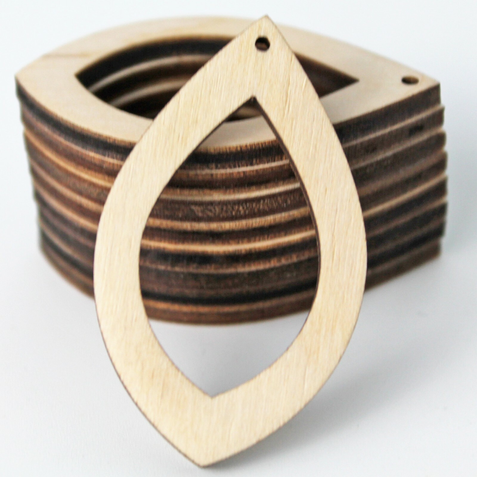ALL SIZE (12pc-100pc) Unfinished Wood Cutout Oval Teardrop Frames Earring Blanks