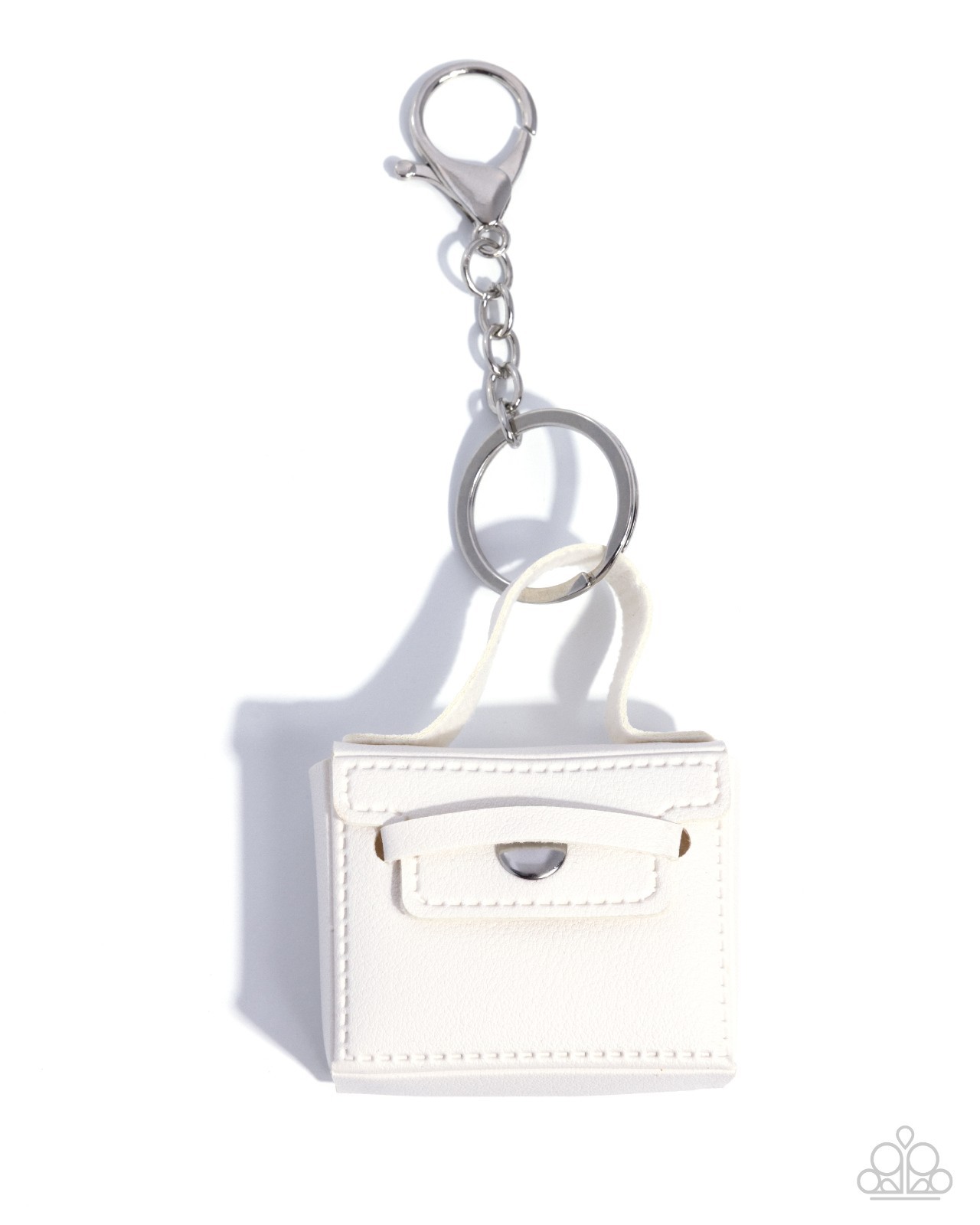 Paparazzi Bag of Tricks – White -Soft Fabric – Snap Closure Bag – Clasp & Keyrin
