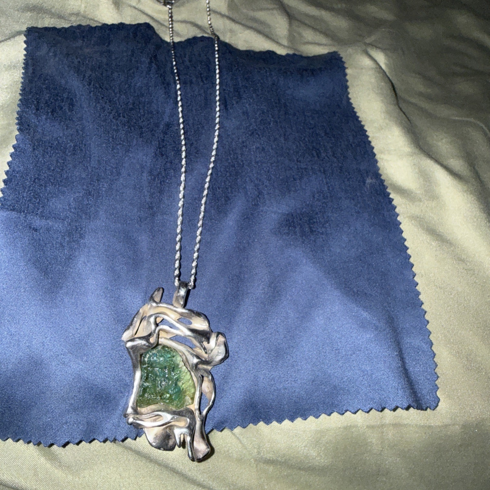 925 Moldavite and Chain from Chez Republic