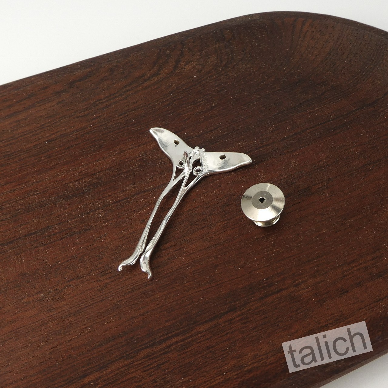 925 Sterling Silver Luna Moth Insect Brooch Pin Unique Nature Inspired Gift