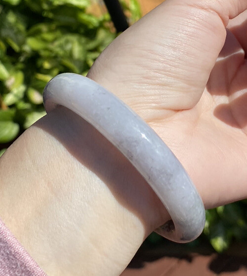 Jade Bangle 54.7mm 100% Natural Grade A Burmese Faint Pink Jadeite Multi-color