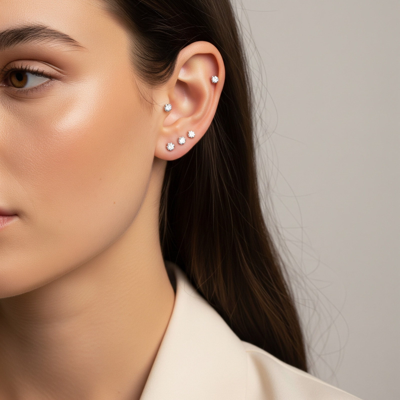 14K Solid Yellow Gold Solitaire Round Brilliant Stud Earrings Screwback 3mm-8mm