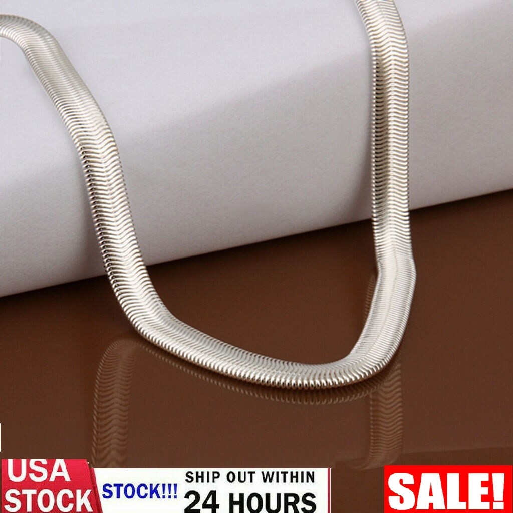 925 Sterling Silver Snake Chain Necklace Men Women Jewelry 17 -24 inch Gift USA