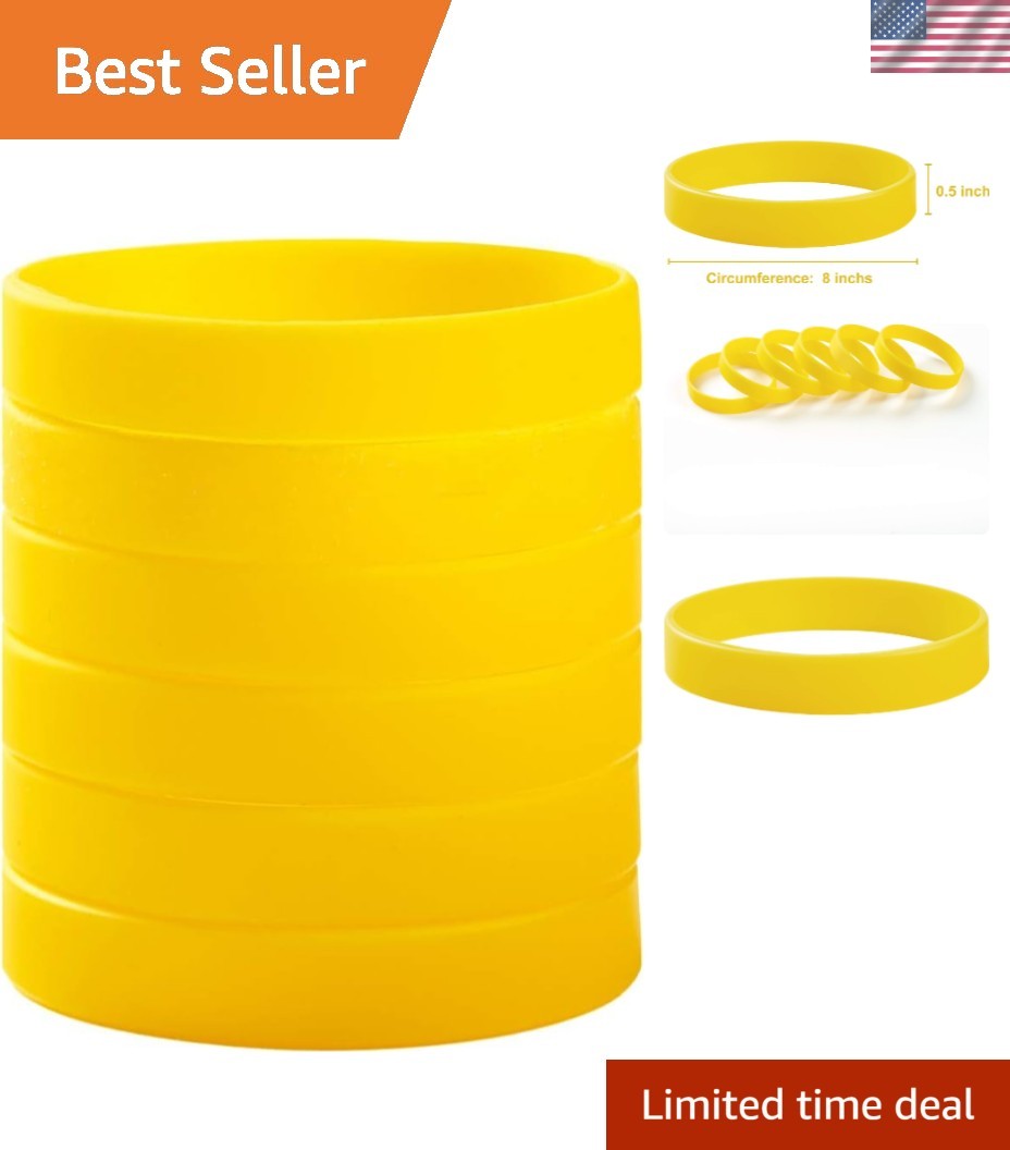 Bright Yellow Silicone Bracelets – Eco-Friendly Wristbands for Teens & Adults