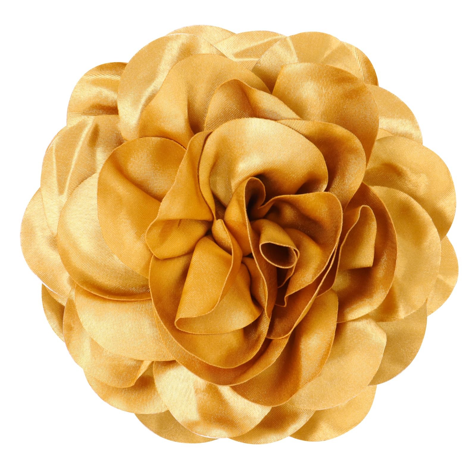 Big Flower Dainty Satin Fabric Rose Flower Brooches Large Rose Flowers Satin Lap