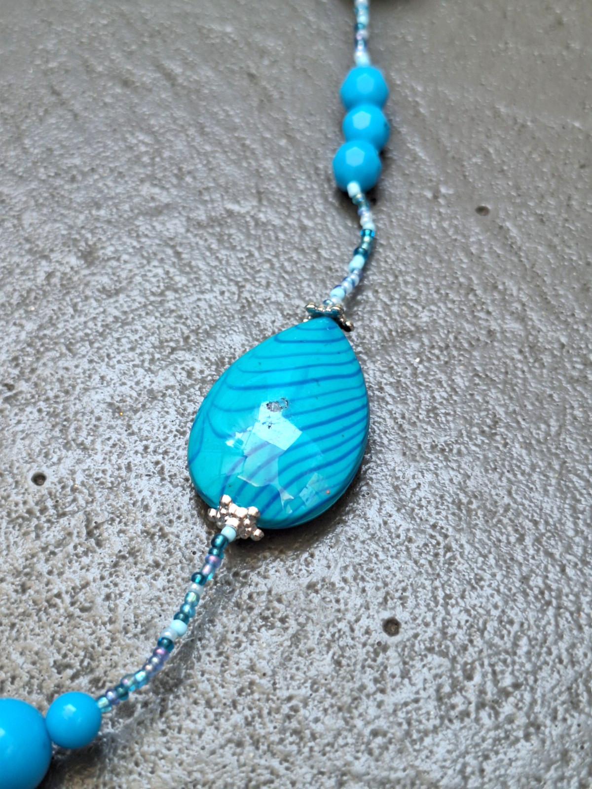 Fashion Jewelry Turquoise Blue Necklace + Earring Matching set lead free