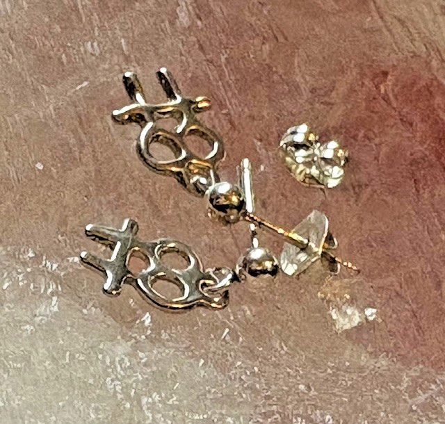 Double Venus symbol 92.5 posts w/ silver balls Lesbian LGBTQ Goddess by JKL 847