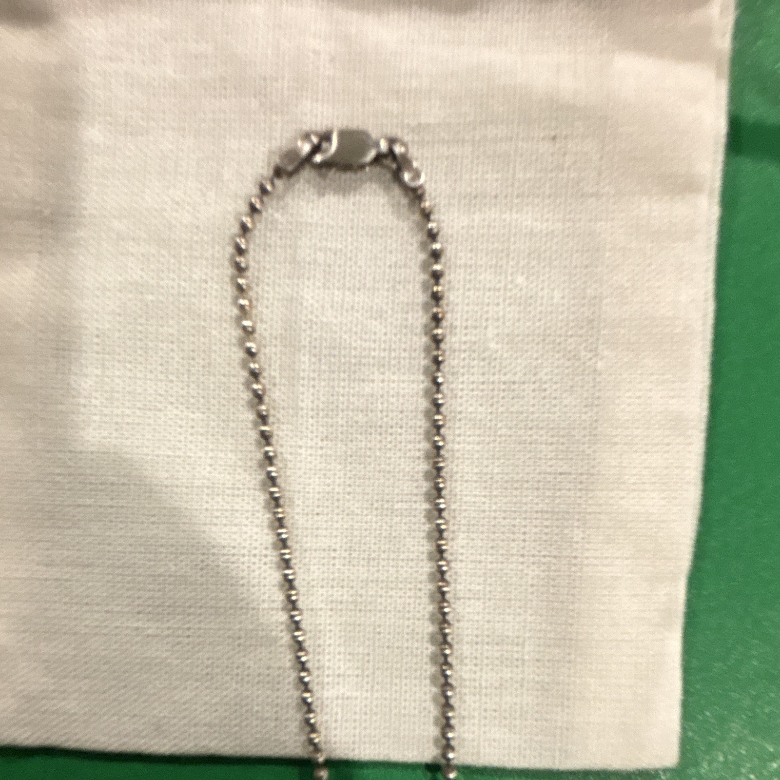 Heart Charm Pendant Necklace Silver Tone Ball/Bead Chain Lobster Closure