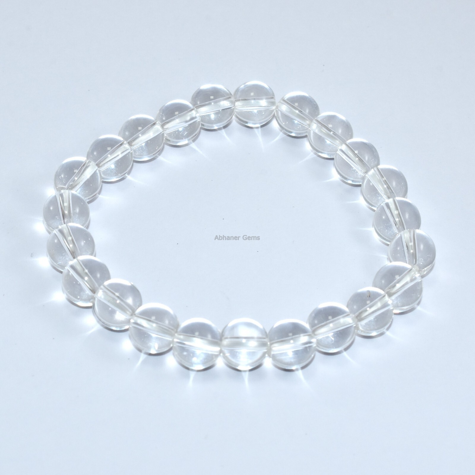 Authentic Clear Quartz Crystal Meditation & Yoga Bracelet Smooth Plain Pure Soul