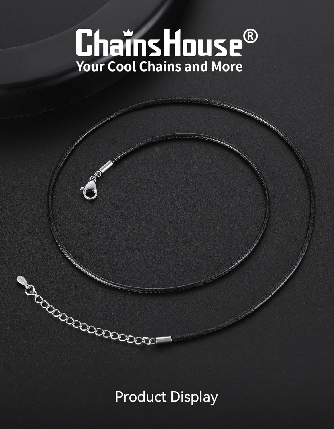 Waterproof Leather Cord Necklace for Men and Women with Custom Length Options