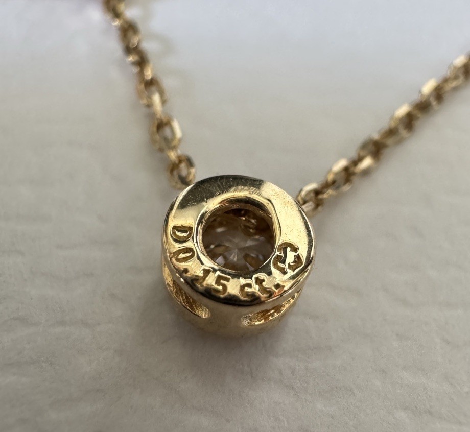 Pandora Era Bezel 14k Gold Lab-grown Diamond Pendant Necklace 0.15ct TW