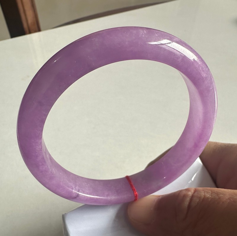 Natural Grade AAA Ice Lilac Lavender Burmese Jade jadeite bracelet bangle 61MM