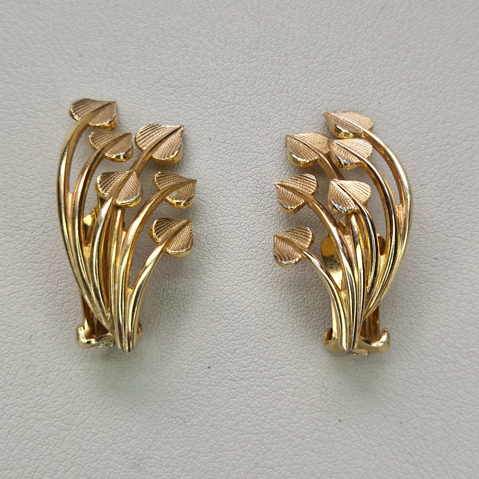 Grosse Earrings Clip On Hearts Gold Plated Designer Vintage Statement 3.5cm
