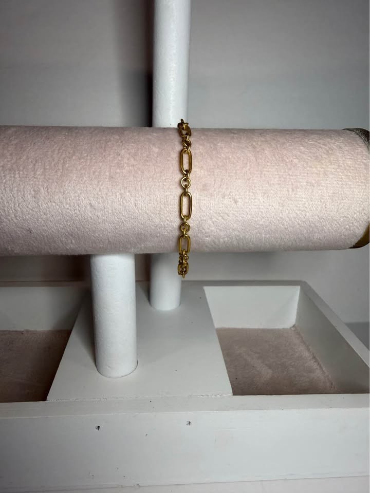 14K Gold Filled Paper Clip Chain Bracelet