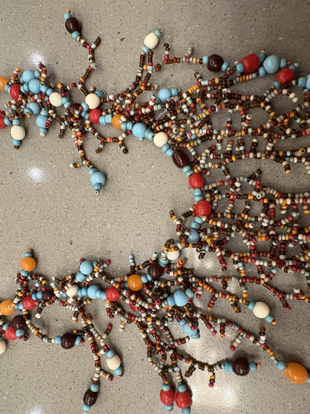 Boho Multi-Strand Seed Bead Statement Necklace Fringe Layered Jewelry