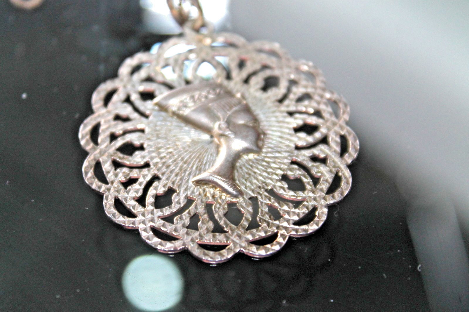 Pendant Sterling Silver Egyptian Queen Pharaon Era With Chain