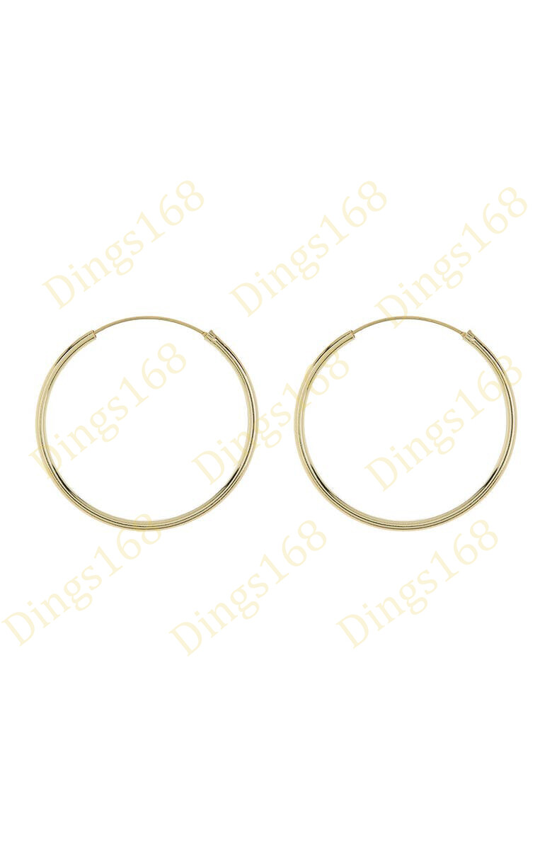 Classic 18K Yellow Gold Filled LightWeight 40mm/1.57″ Endless Thin Hoop Earrings