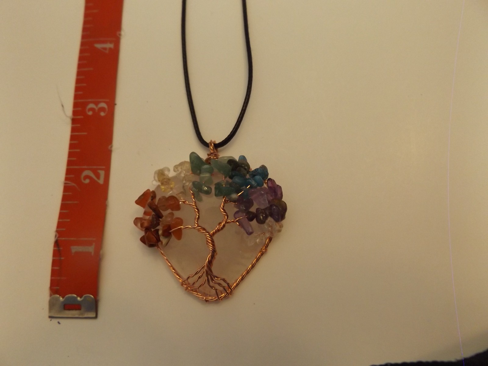 Tree of life crystal wire wrap pendant