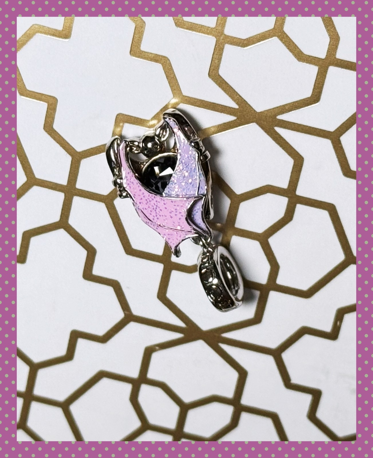 Gnoce Magical Vampire Bat Halloween Dangle Openable Charm Sterling Silver S925