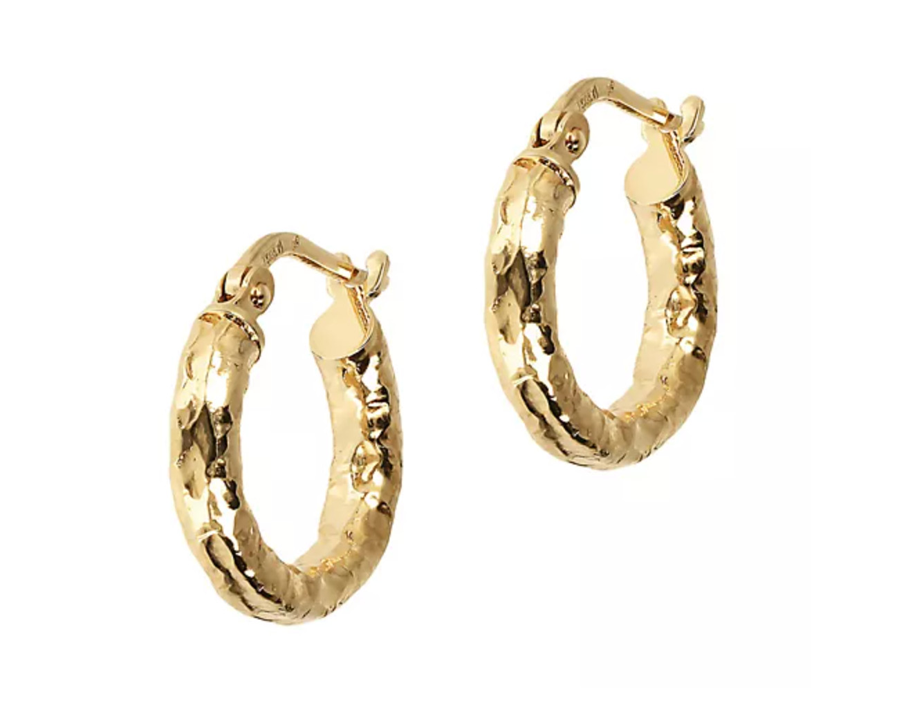 Bronzo Italia 1/2″ Hammered Round H oop Earring