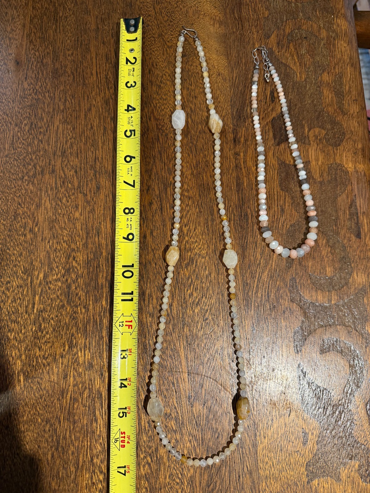 Set of 2 Flower Agate Layering Necklaces Sterling Silver Natural Gemstones