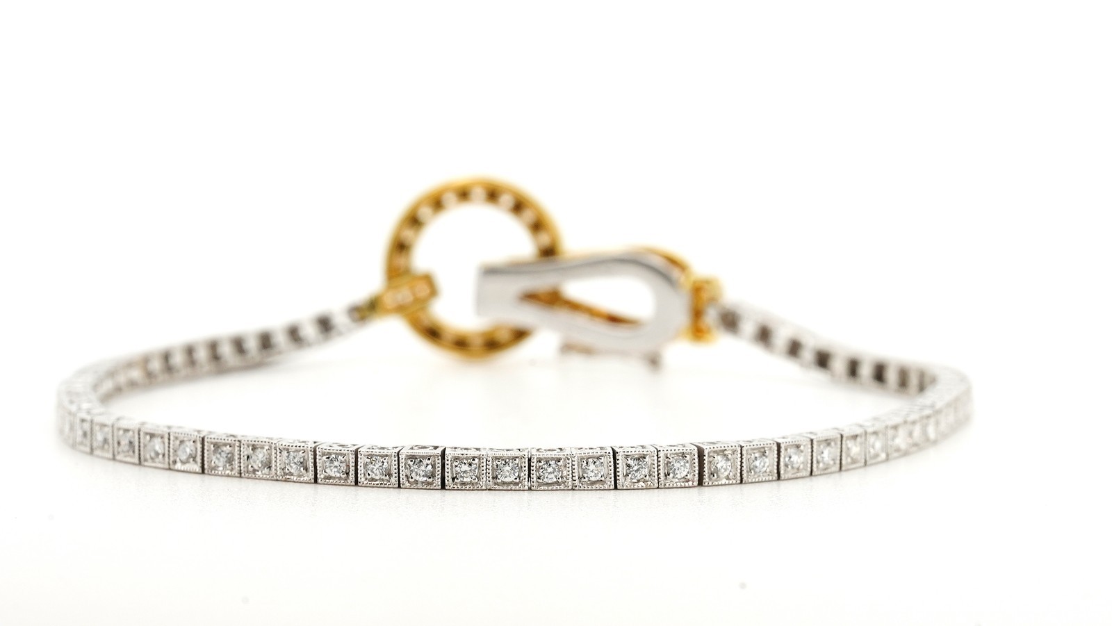 Simon G. 18K White Gold Diamond Tennis Bracelet 1.02 CT F/G VS/SI