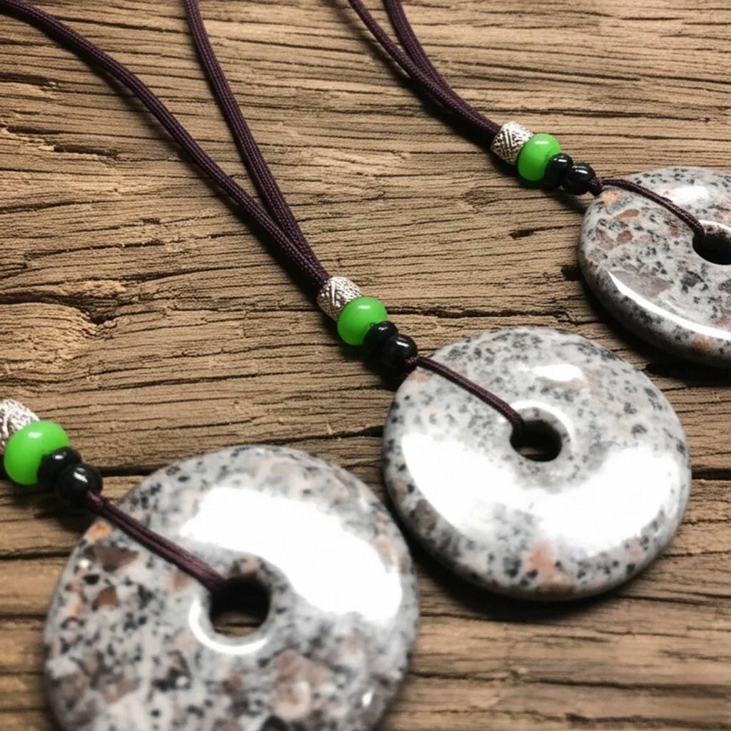 Natural Yooperlite Crystal Donut Pendant UV Glowing Stone Women Men Necklace
