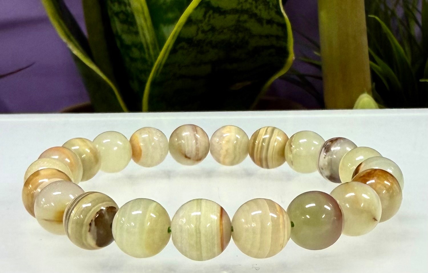 Wholesale Lot 6 Pcs Natural Green Onyx 10mm 8”Crystal Stretch Bracelet