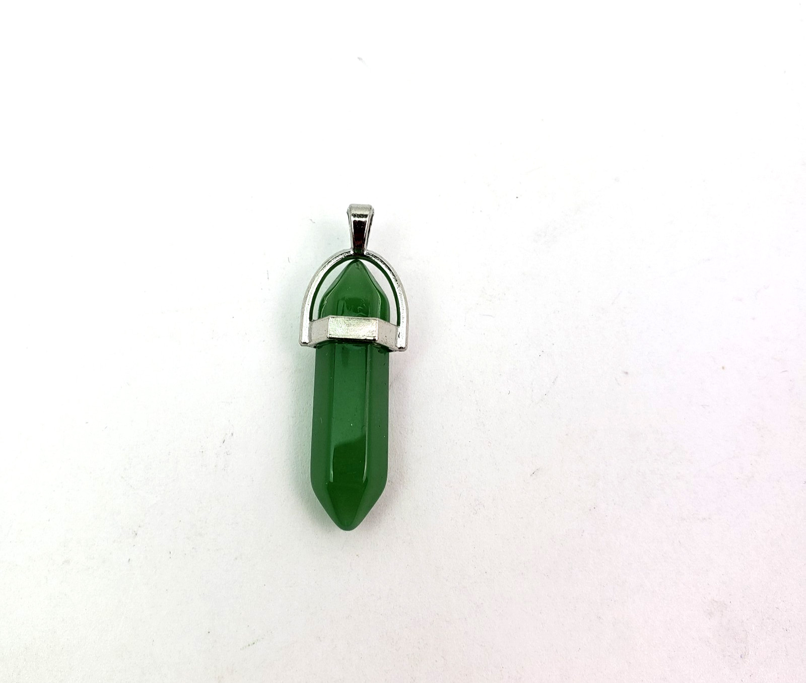 Unbranded Green Hexagonal Point Stone Pendant