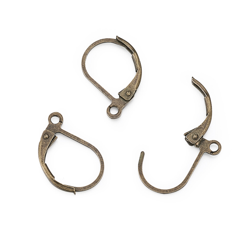 10x Nickel Free Antique Bronze Brass Leverback Earring Findings 10x15mm hole 1mm