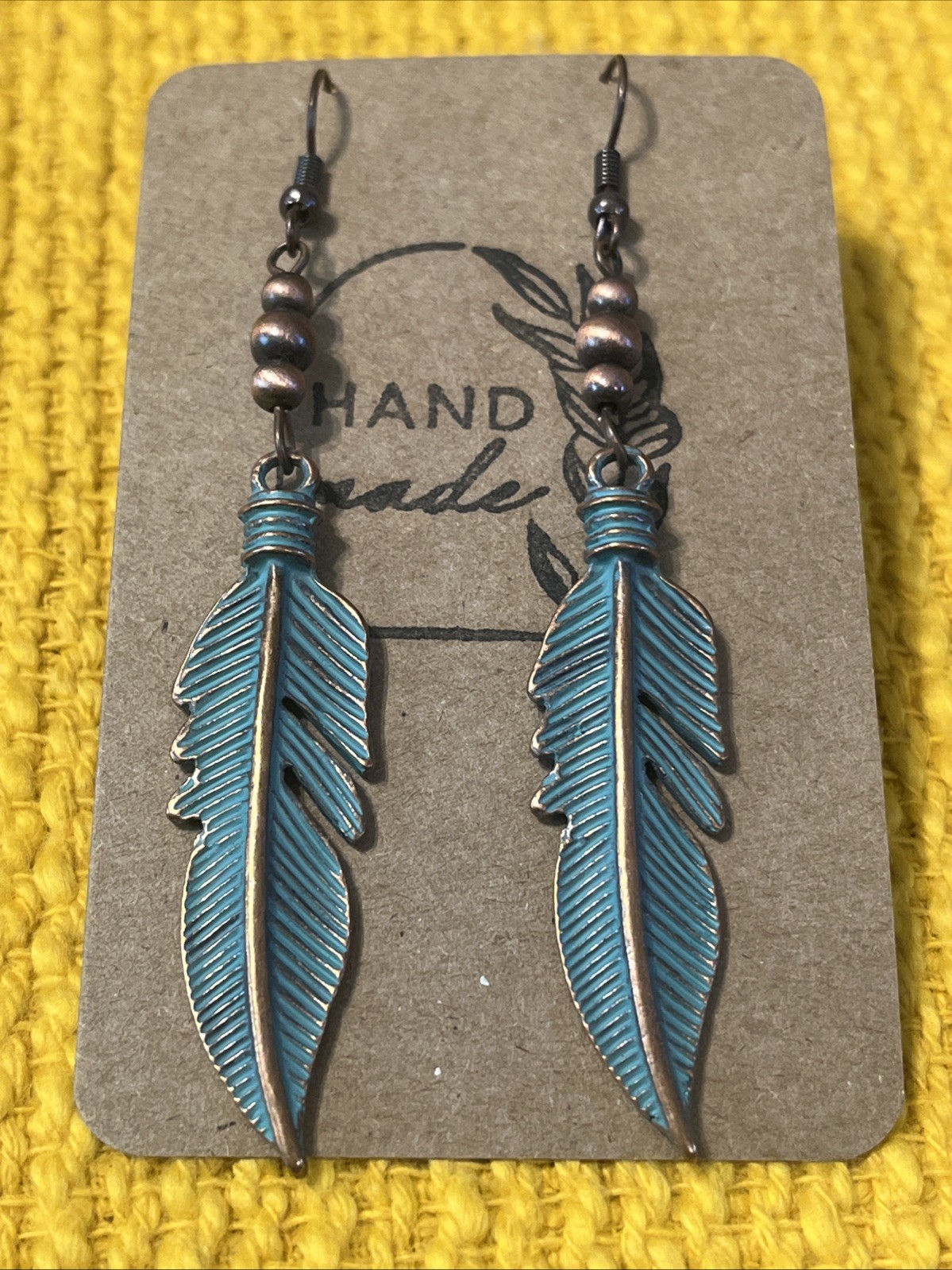 Feather Earrings NEW Metal