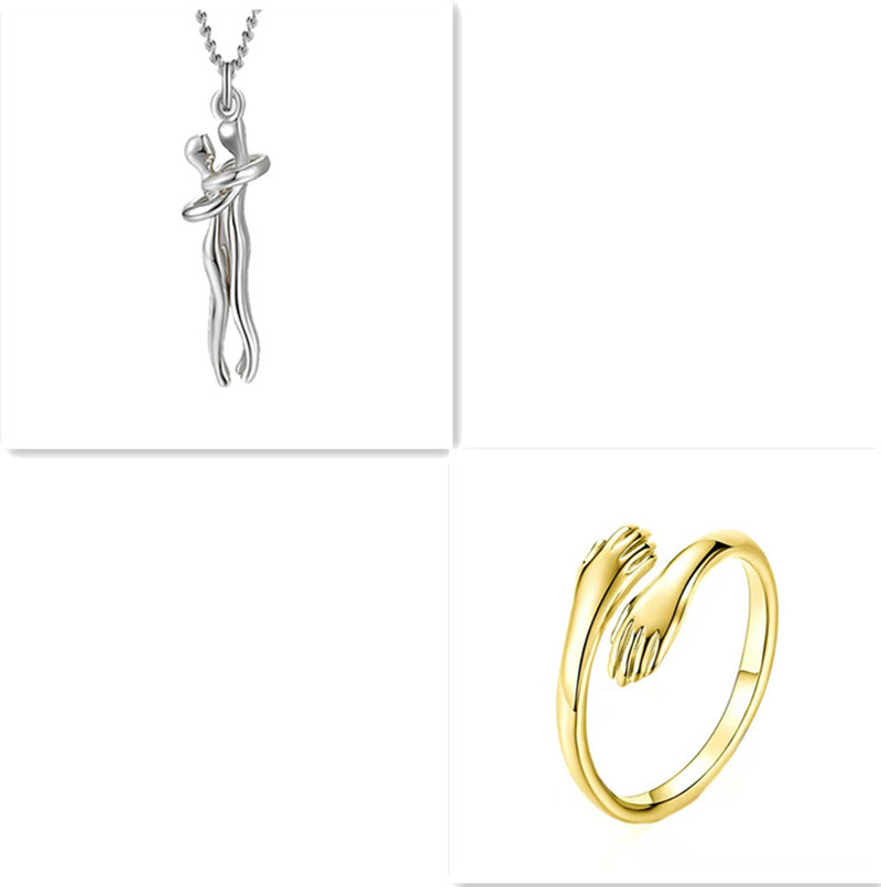 Love Hug Necklace Unisex Men Women Couple Jewelry Simple Temperament Clavicle Ch