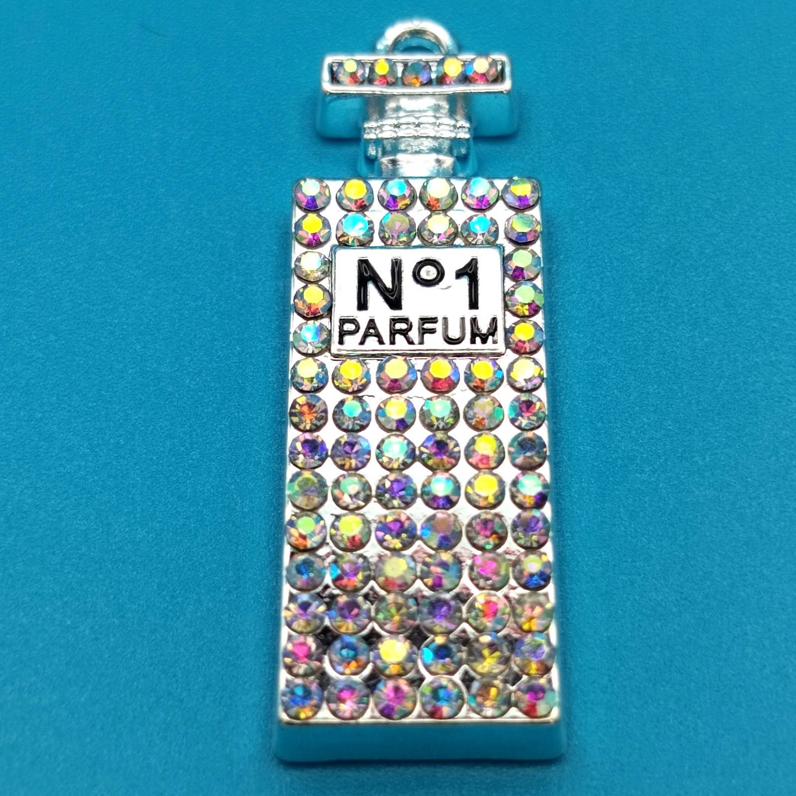 Charm Pendant Shiny Bling Stones Perfume Bottle Shape Parfum No 1