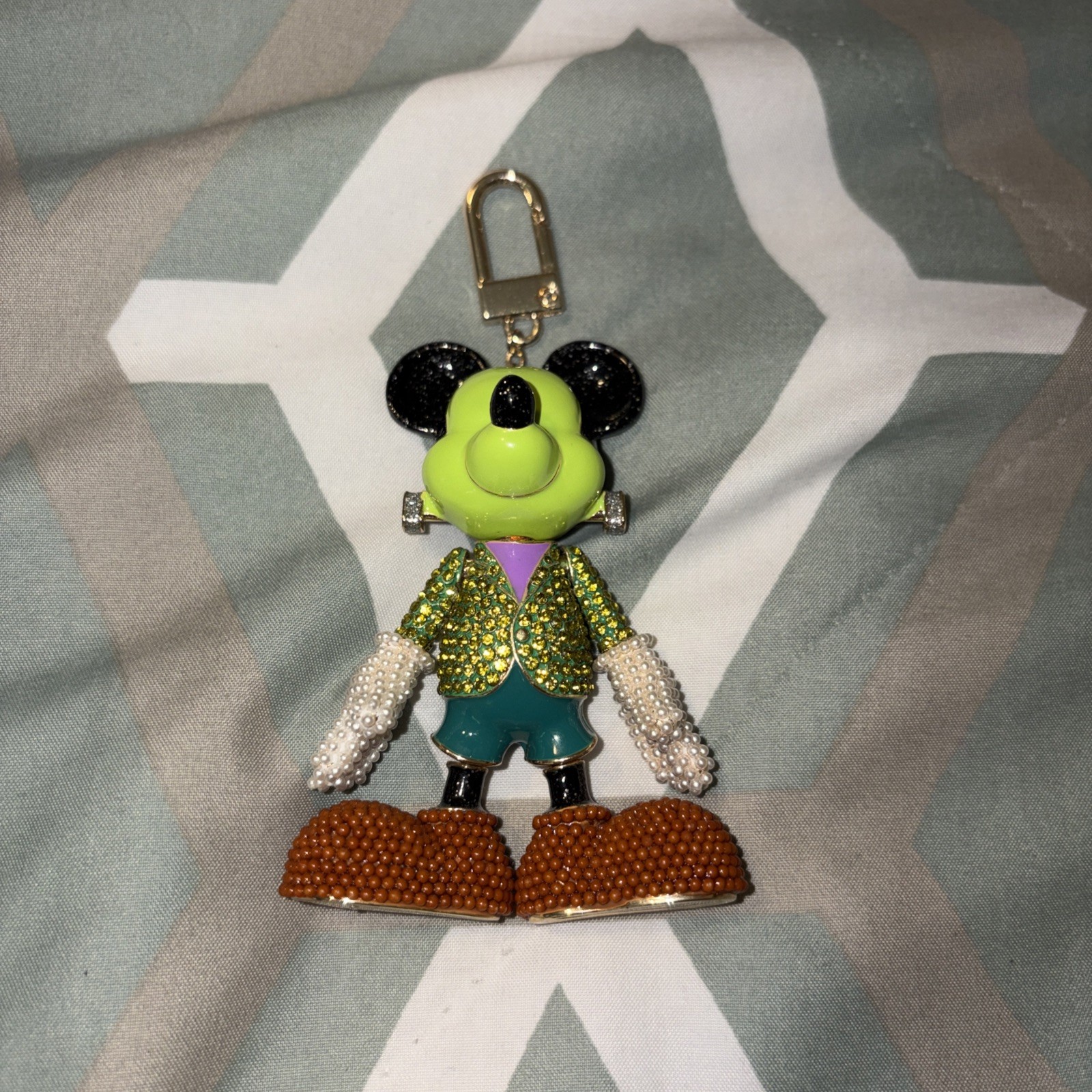 BAUBLEBAR X DISNEY HALLOWEEN FRANKENST EIN MICKEY BAG CHARM KEYCHAIN~NEW~GLOWS