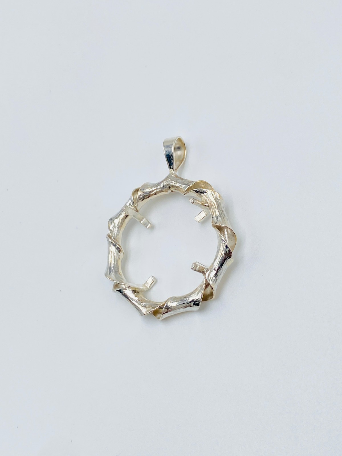 925 Solid Sterling Silver Round Pendant Blank Bezel Holder Coin Handmade