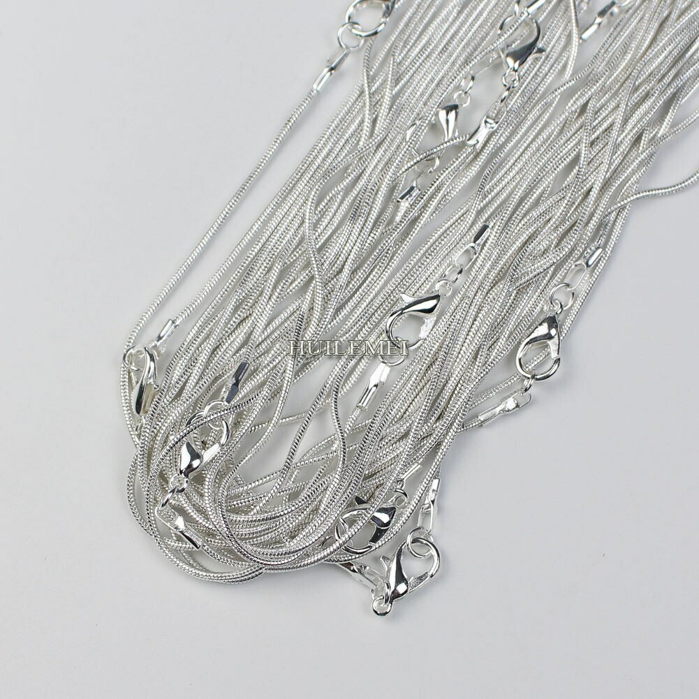 5pcs Silver / Gold Color 1.2mm Snake Chain Necklaces for Women 16″ 18″ 20″ 24″