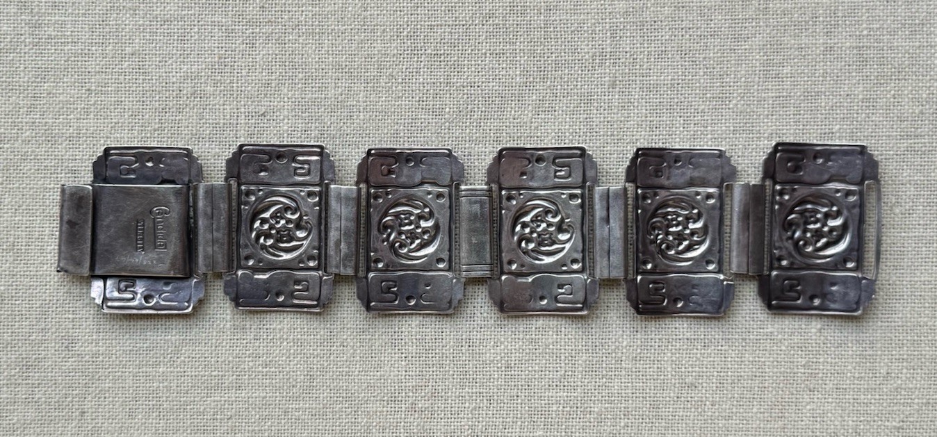 Vintage Candida Sterling Silver 63.6 gr Panel Wide Bracelet #1