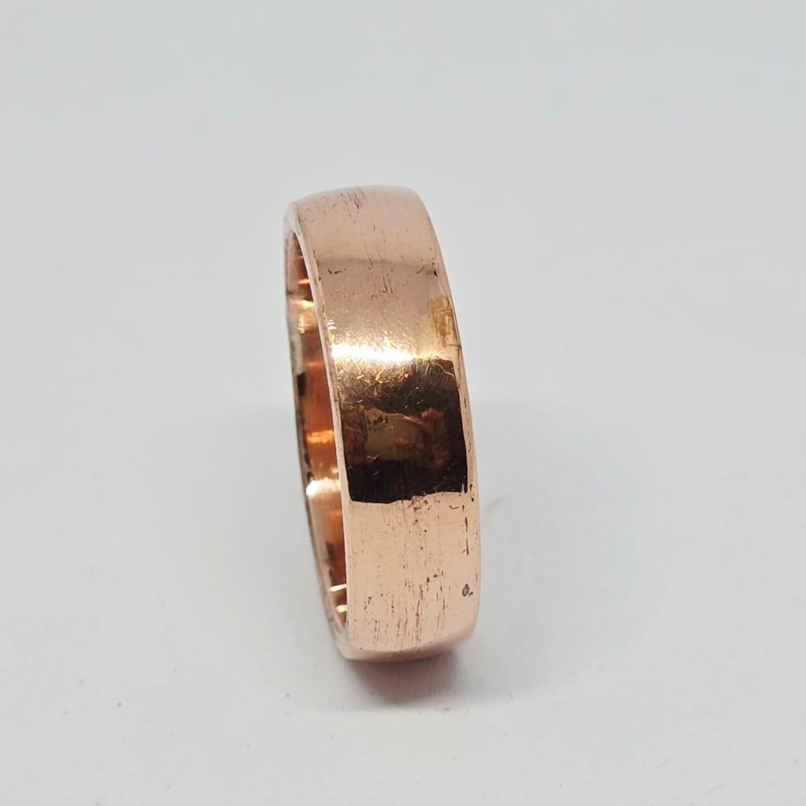 Solid Pure Copper Minimalist Healing Ring, Handmade, Unisex, Plain Band