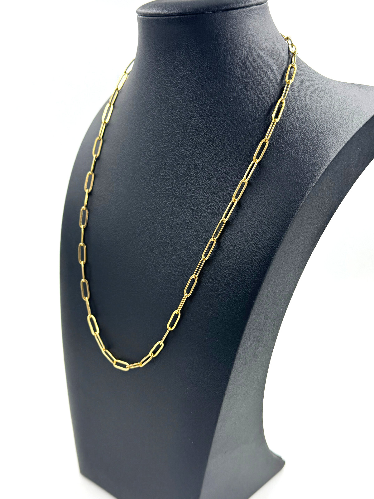 Paper Clip 4mm Chain Necklace Stainless Steel 18k Gold NEW LOWEST PRICE