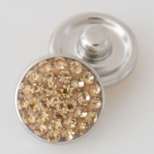 Mini Snap Jewelry Beige Champagne Rhinestone Stud fits 12mm Petite Ginger Charm