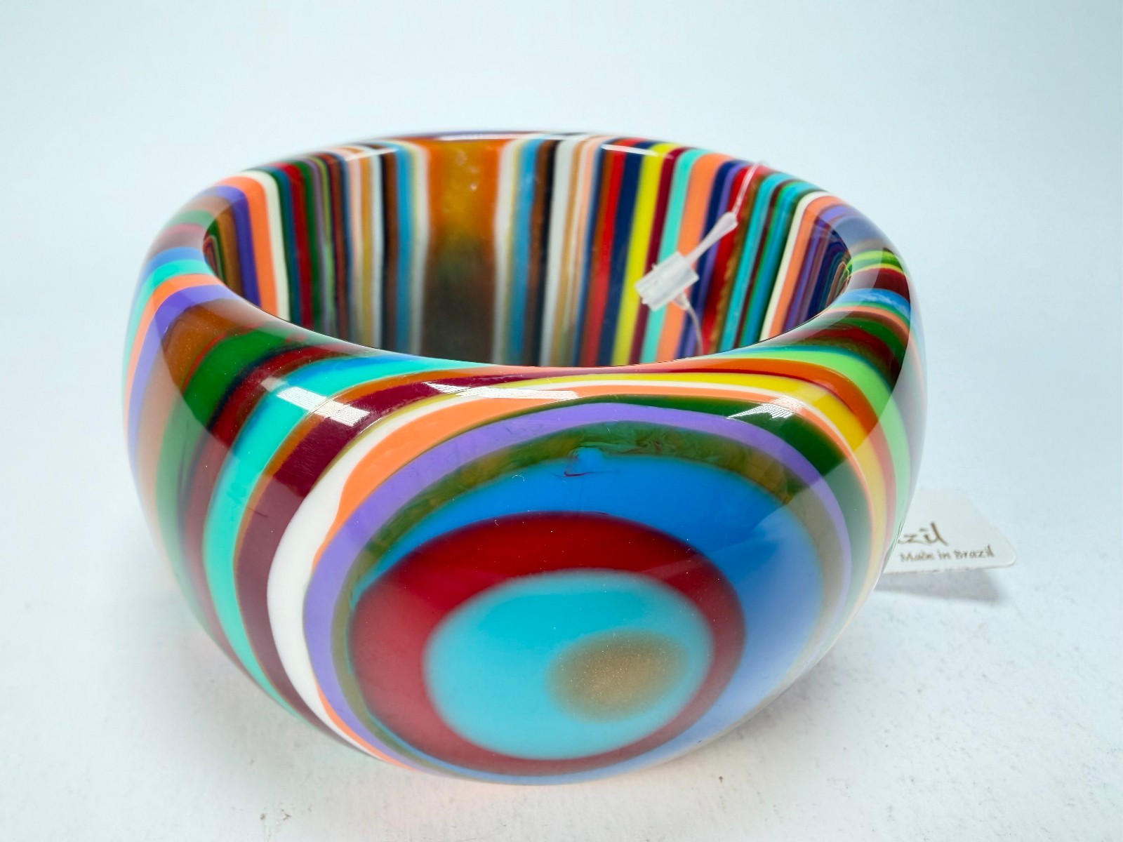 Jackie Brazil Tiger Liquorice Allsorts w/Cat Eye Mix Colours 5cm Resin Bangle