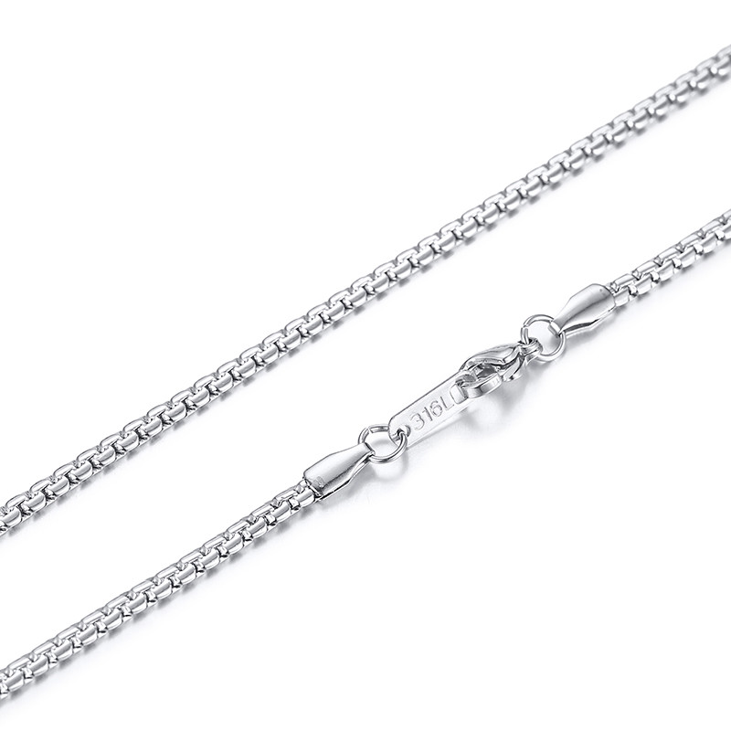 Silver Necklace Chain Snake Rolo Cable Curb Link Stainless Steel 24″ w/316L Tag