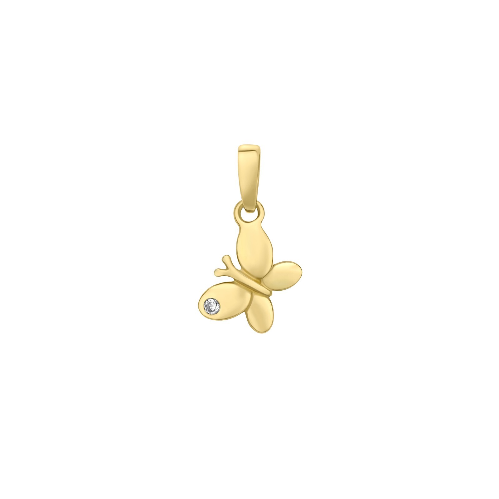 14K Solid Gold smal butterfly pendant ,charm , Gift for all occasion