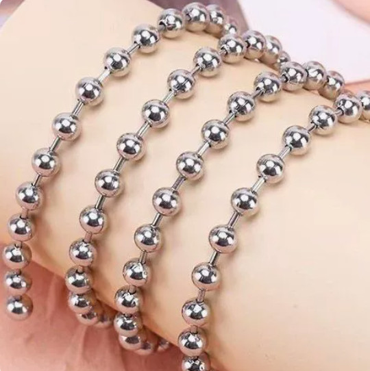 USA Stock 1/2/3/4/5MM Stainless Steel Ball Chain Bead Link Bracelet 7-10″