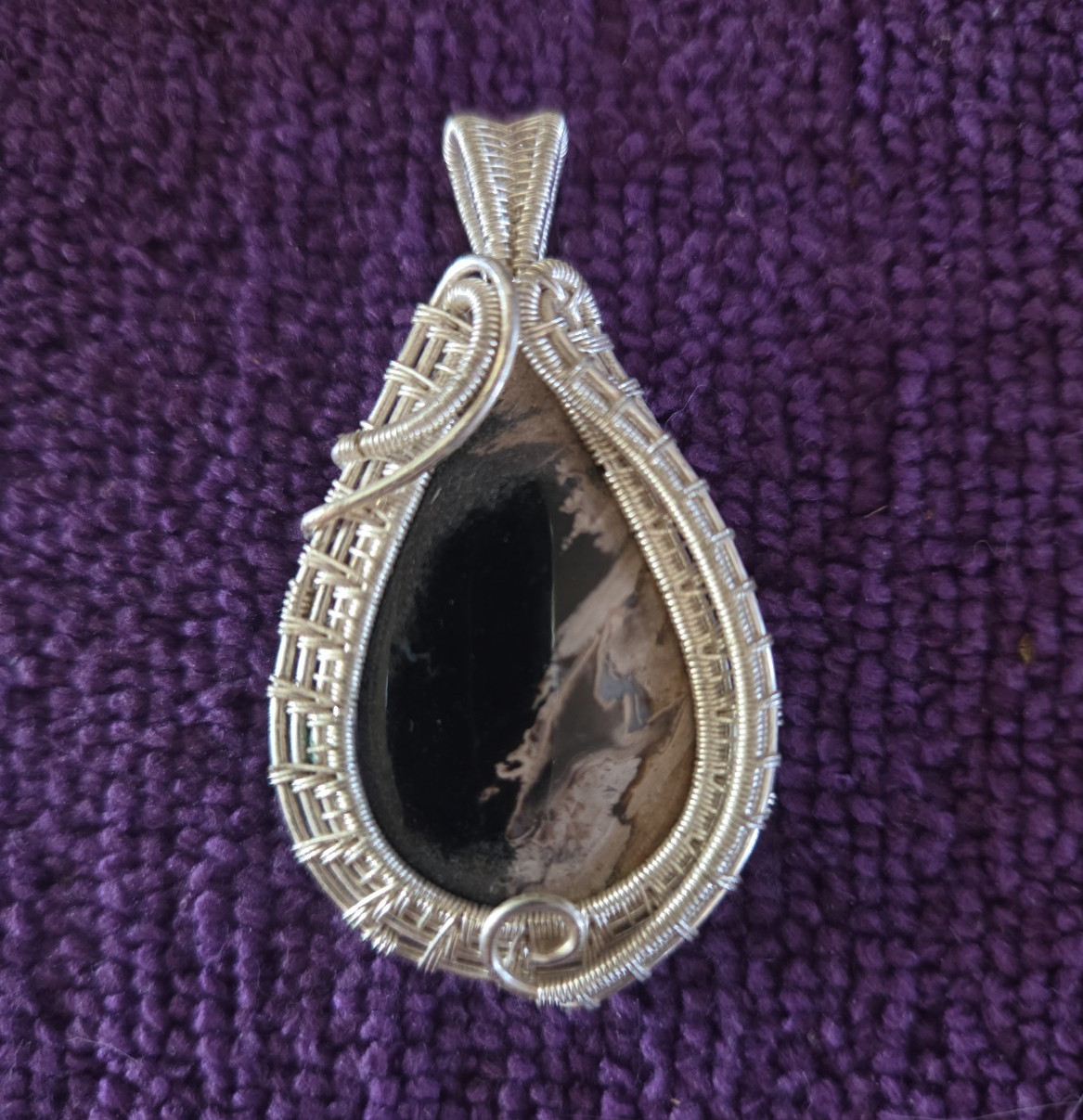 JMDean62 OOAK Palm Root Fossil Wire Wrapped Pendant Handmade Natural Gemstone