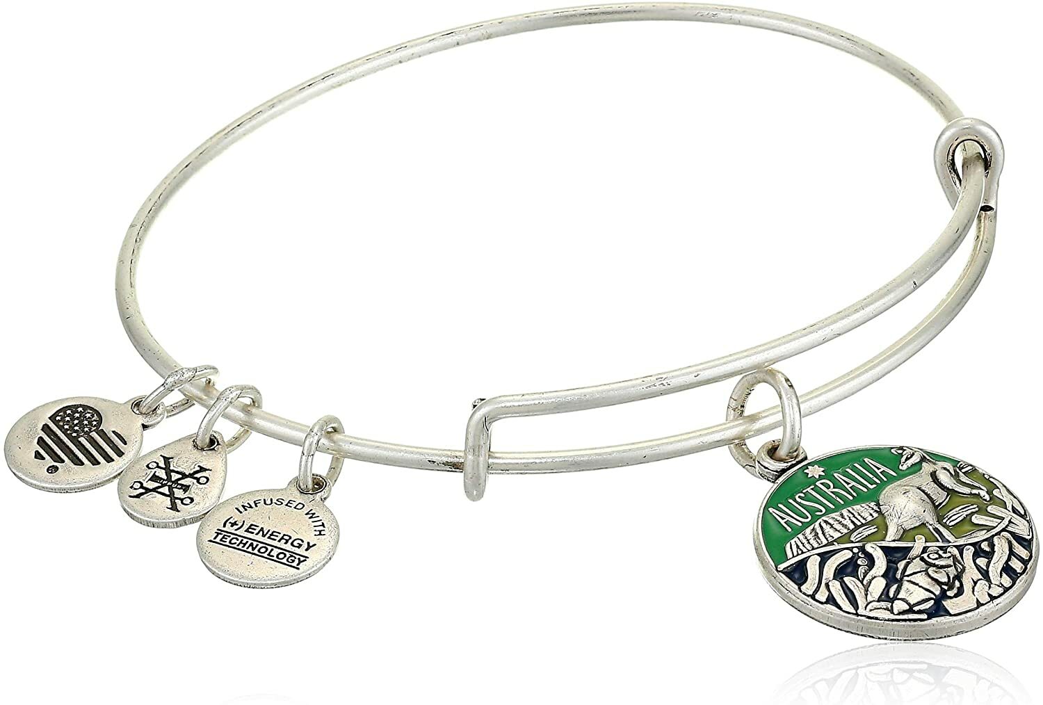 Alex and Ani Bracelet Australia Travel Silver-Tone Bangle Kangaroo Charm NWT NIB