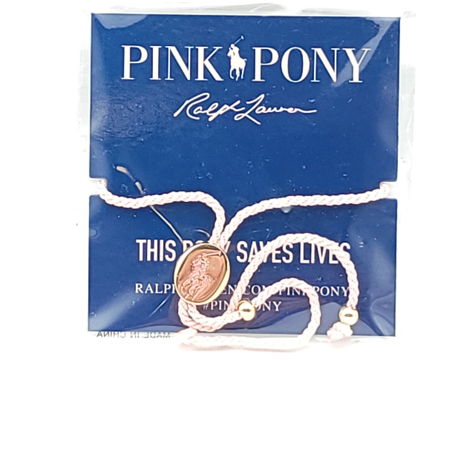 Ralph Lauren Pink Pony Bolo Bracelet Cancer Awareness Polo Jockey Love