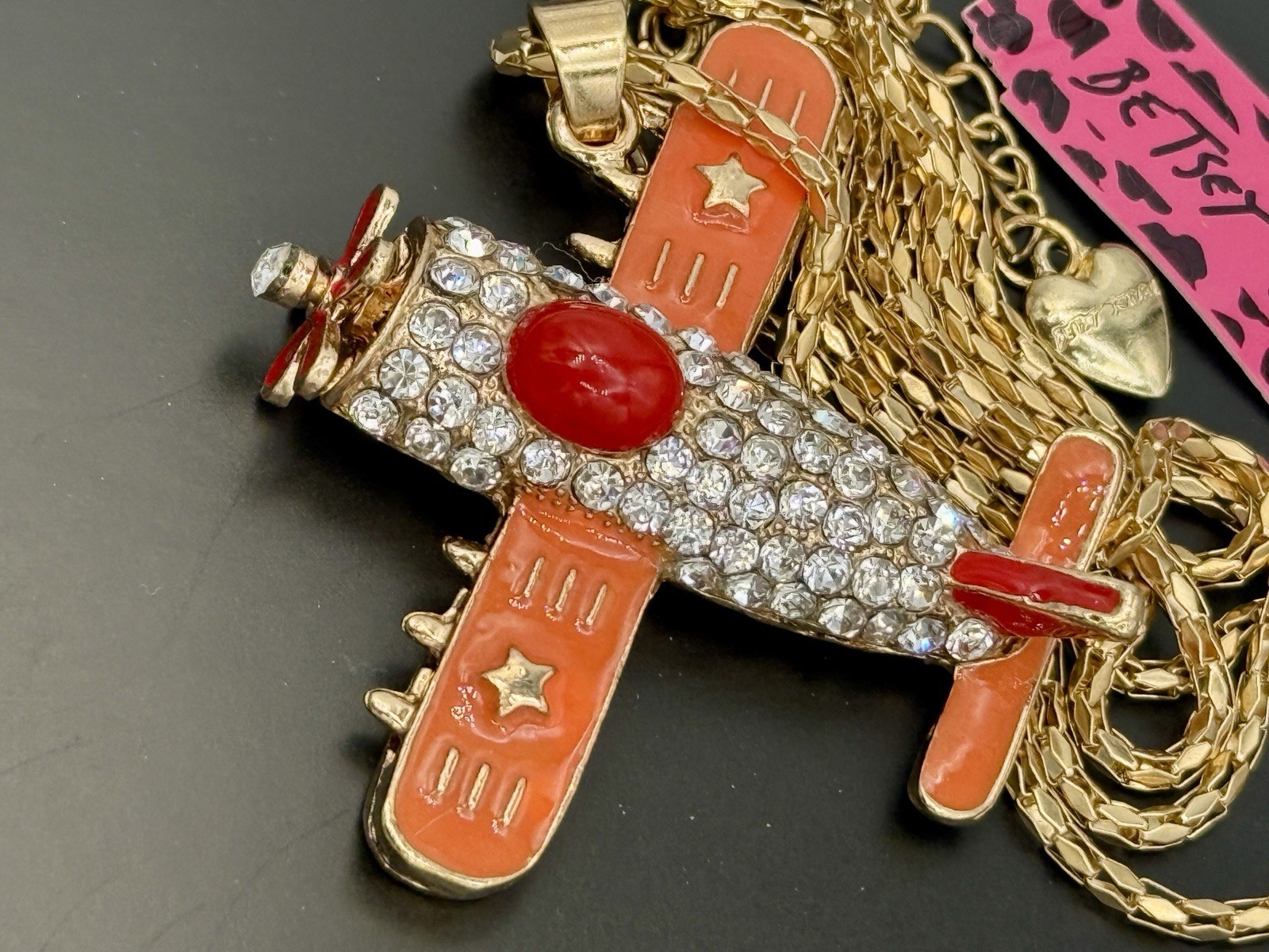 NWT Betsey Johnson Pave Crystal Airplane Necklace! Your Choice $14! BRAND NEW
